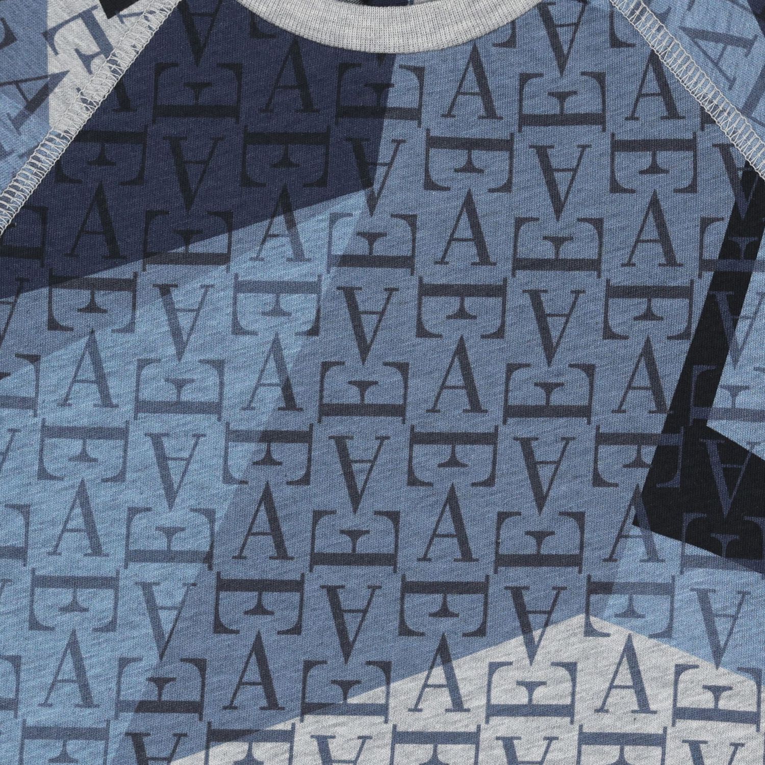 Younger Boys Grey & Blue Logo T-Shirt, 1, hi-res