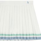 Girls White Logo Pleated Skirt, 1, hi-res