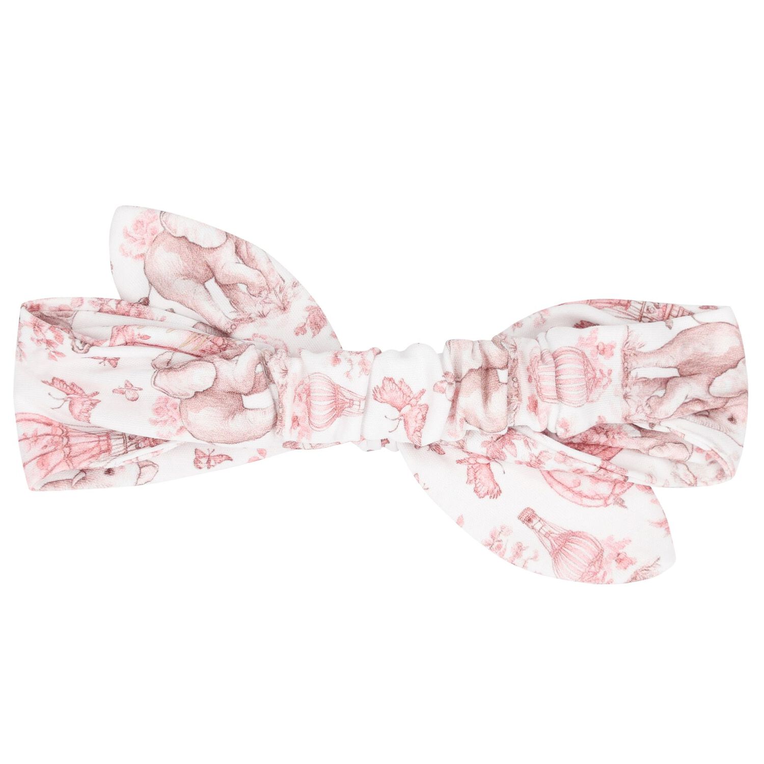 Baby Girls White & Pink Africa Bow Headband, 1, hi-res image number null