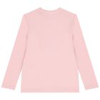 توب بنات باكمام طويله بالشعار باللون الوردى , 2, hi-res