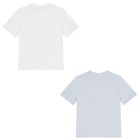 Boys White & Blue Logo T-Shirts (2 Pack), 4, hi-res