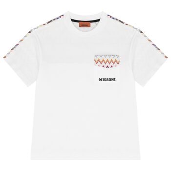 Boys White Zigzag T-Shirt