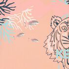 Girls Coral Tiger Logo T-Shirt, 1, hi-res