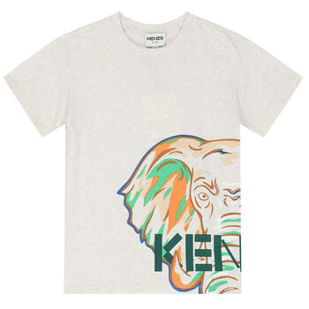 Boys Beige Elephant T-Shirt