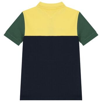 قميص بولو للأولاد بشعار متعدد الألوان