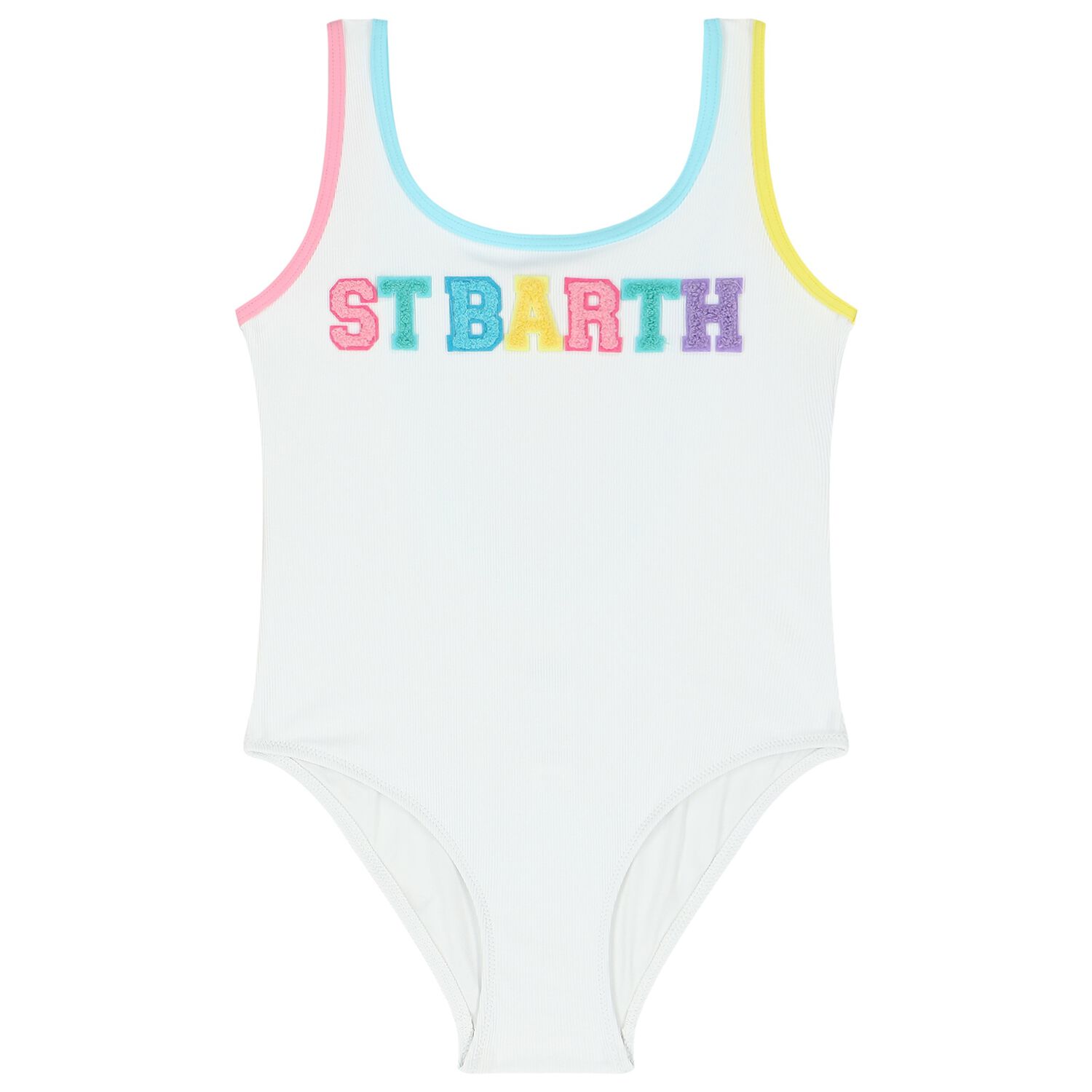 Girls White Logo Swimsuit, 1, hi-res image number null