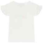Girls White Logo T-Shirt, 1, hi-res