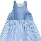 Girls Blue Striped Dress, 1, hi-res