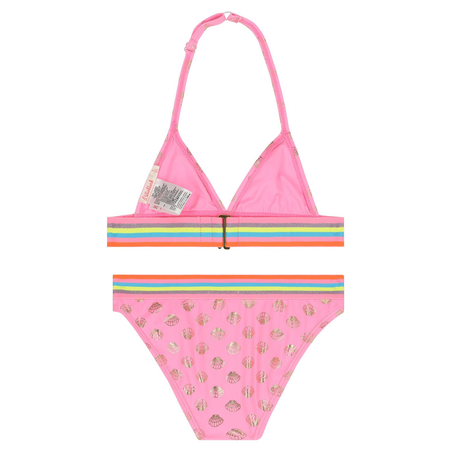 Girls Pink Shell Bikini, 1, hi-res