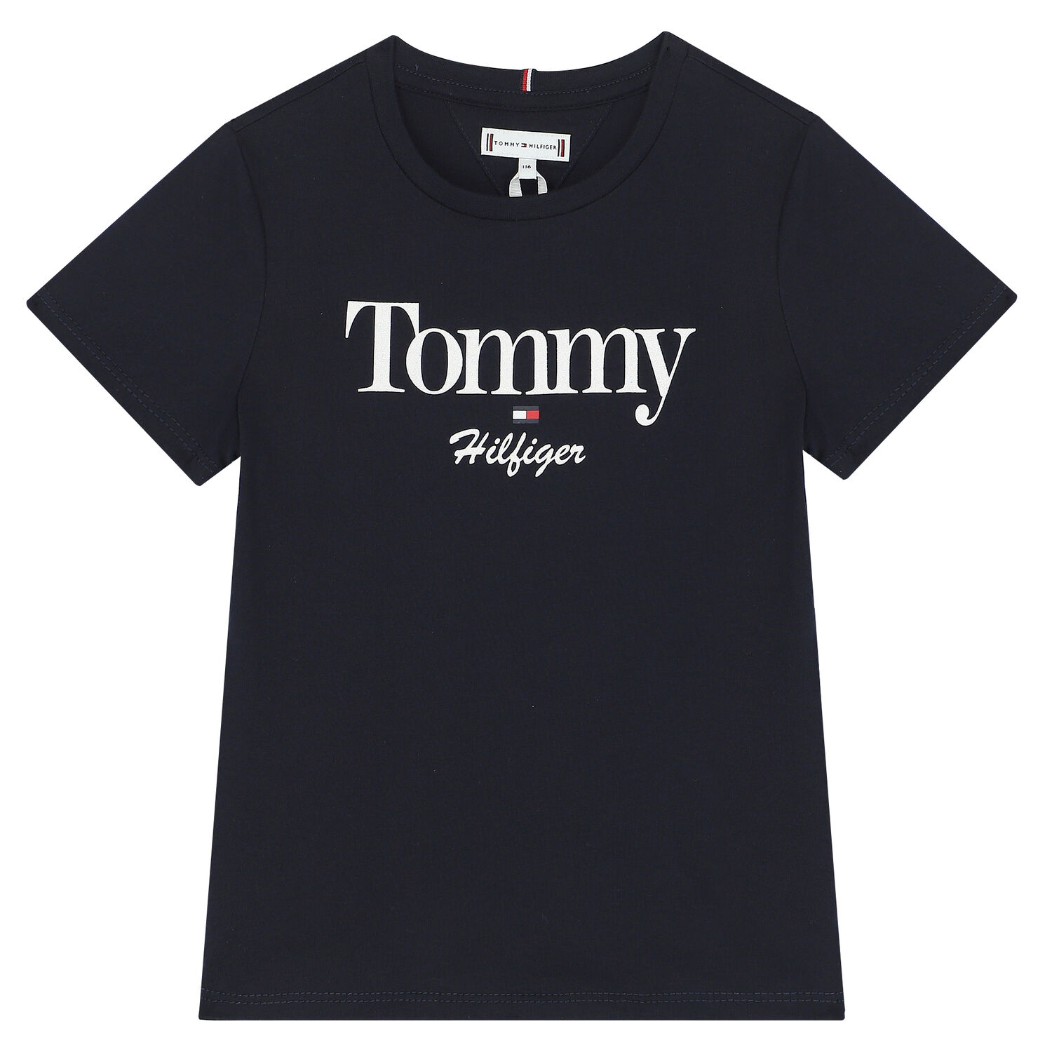 تيشيرت بالشعار باللون الكحلي للبنات, 2, hi-res