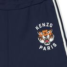 Navy Blue Tiger Logo Shorts, 1, hi-res