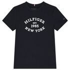 Boys Navy Blue Logo T-Shirt, 2, hi-res