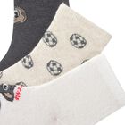 Younger Boys Grey & Beige Socks ( 3-Pack ) , 2, hi-res