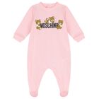 لبس أطفال بناتي باللون الوردي بشعار دب تيدي, 3, hi-res