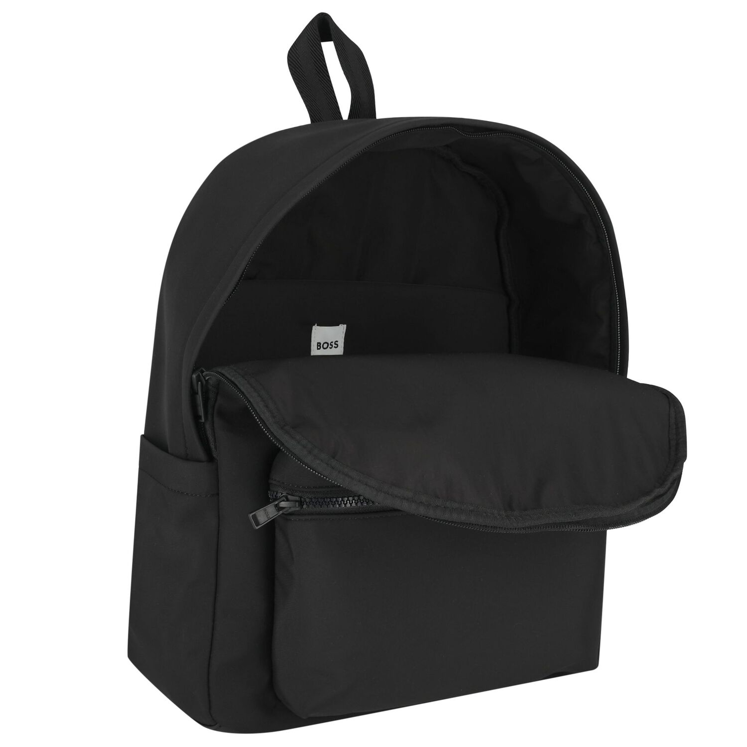 Boys Black Logo Backpack, 1, hi-res