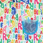 فستان بناتي مزين بشعار مطوي باللون الأبيض والأزرق, 1, hi-res