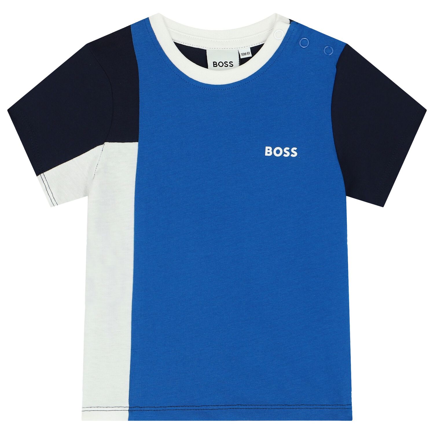 Younger Boys Blue Logo T-Shirt, 1, hi-res