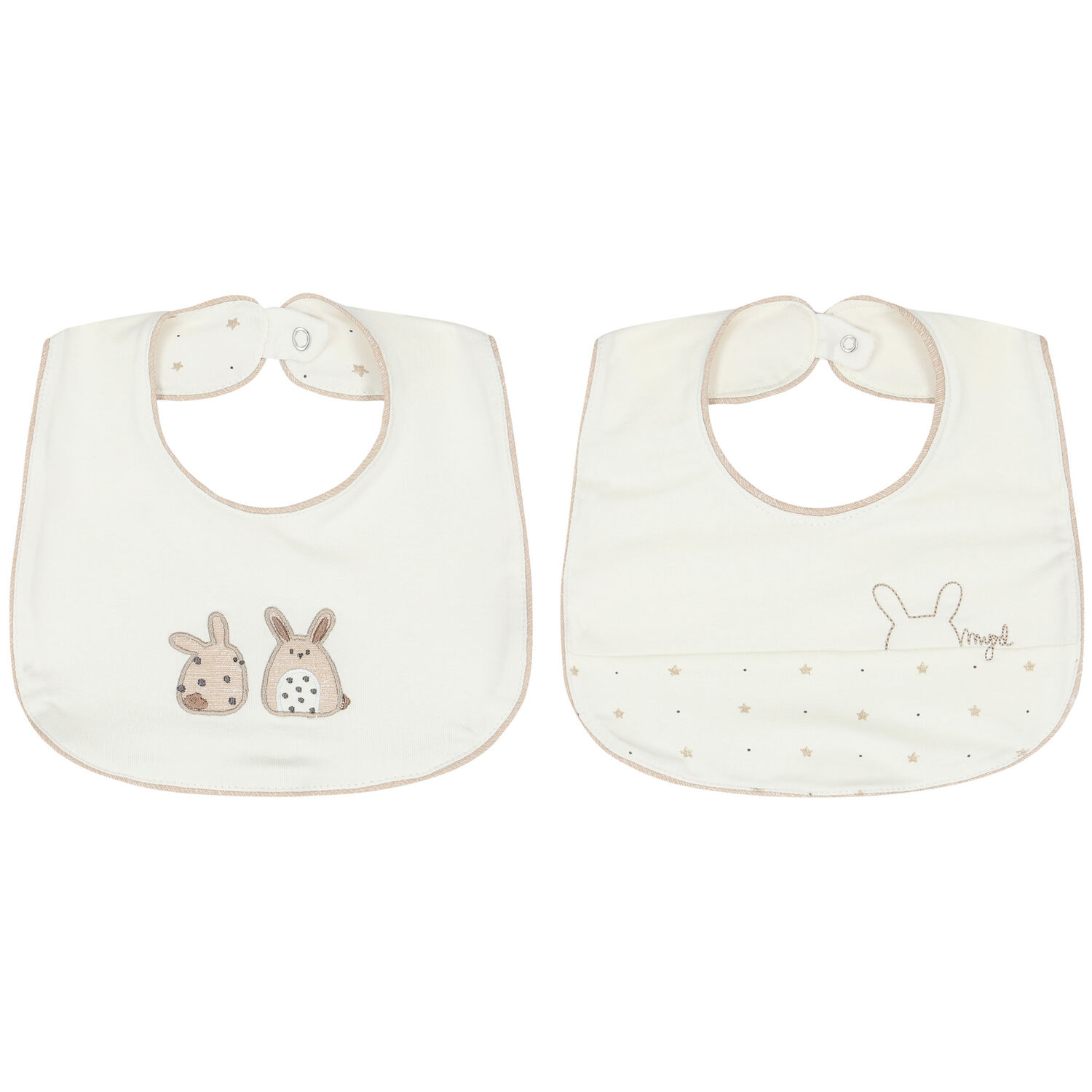 Ivory Bunny Baby Bibs (2 Pack), 1, hi-res image number null