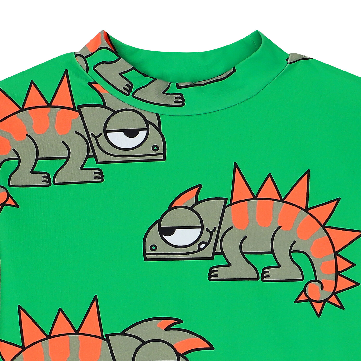 Boys Green Chameleon Rash Vest, 1, hi-res