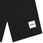 Boys Black Logo Shorts, 2, hi-res