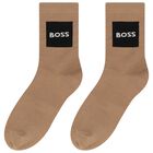 Boys Grey, White & Beige Logo Socks ( 3-Pack ) , 1, hi-res