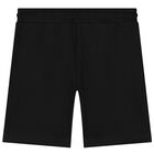 Boys Black Logo Shorts, 1, hi-res