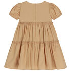 Girls Beige Tiered Dress, 1, hi-res