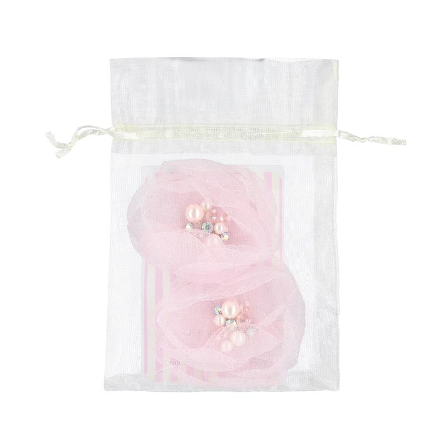 Girls Pink Crystal & Pearl Flower Clip Set, 1, hi-res image number null