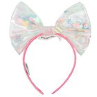 Girls Pink & Ivory Iridescent Headband, 1, hi-res