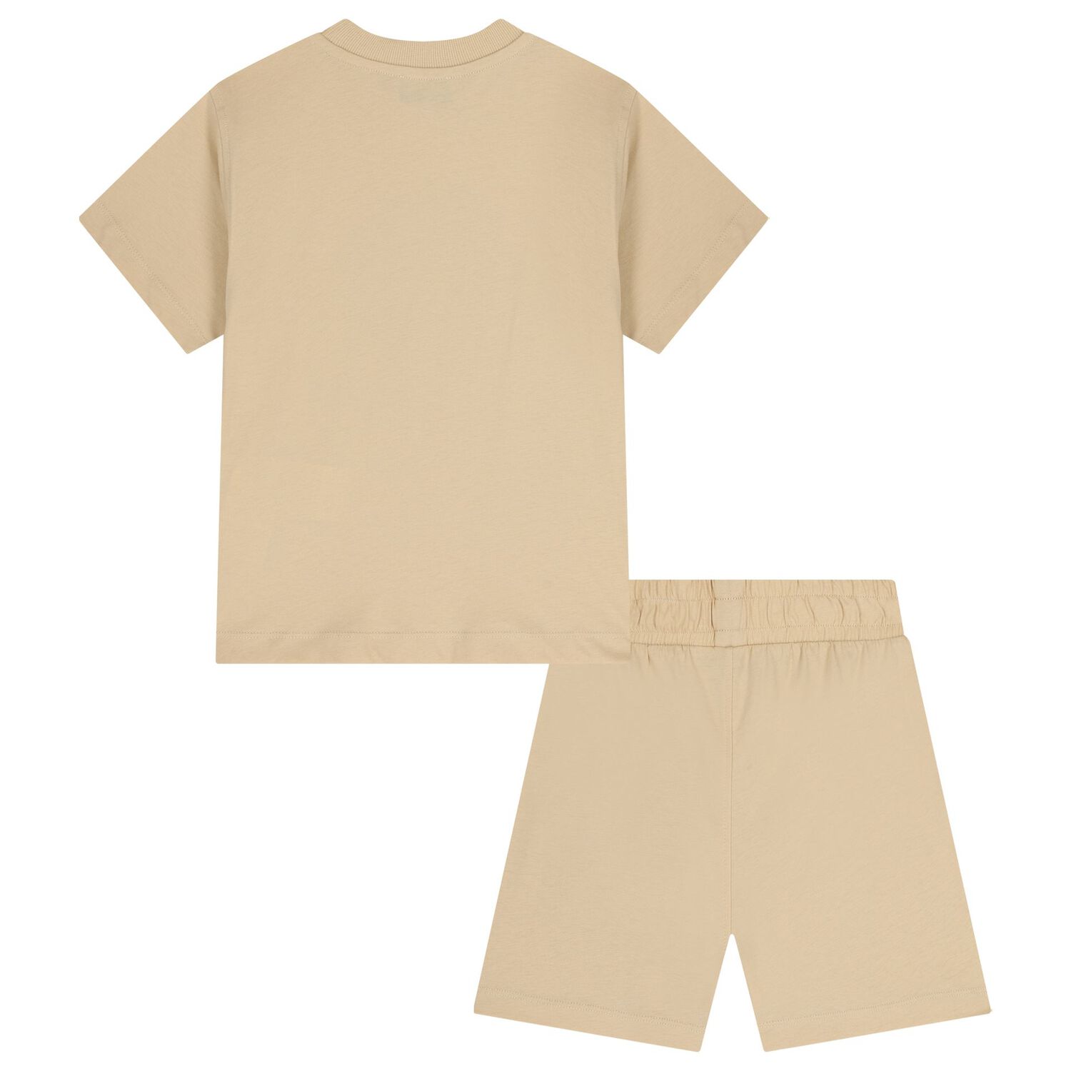 Boys Beige Logo Shorts Set, 2, hi-res