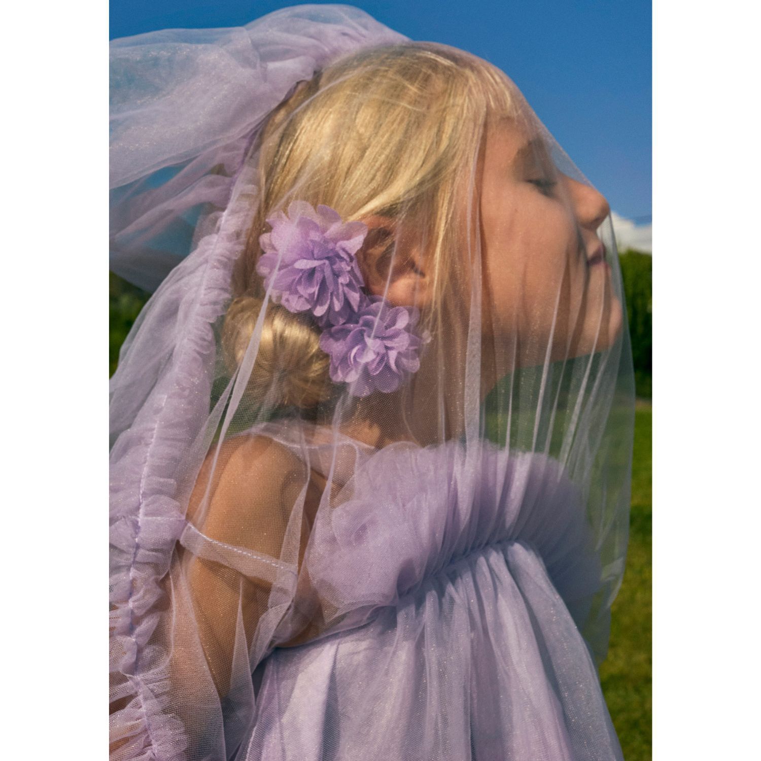 مشبك شعر بفيونكة باللون البنفسجى للبنات ( قطعتين ), 2, hi-res image number null