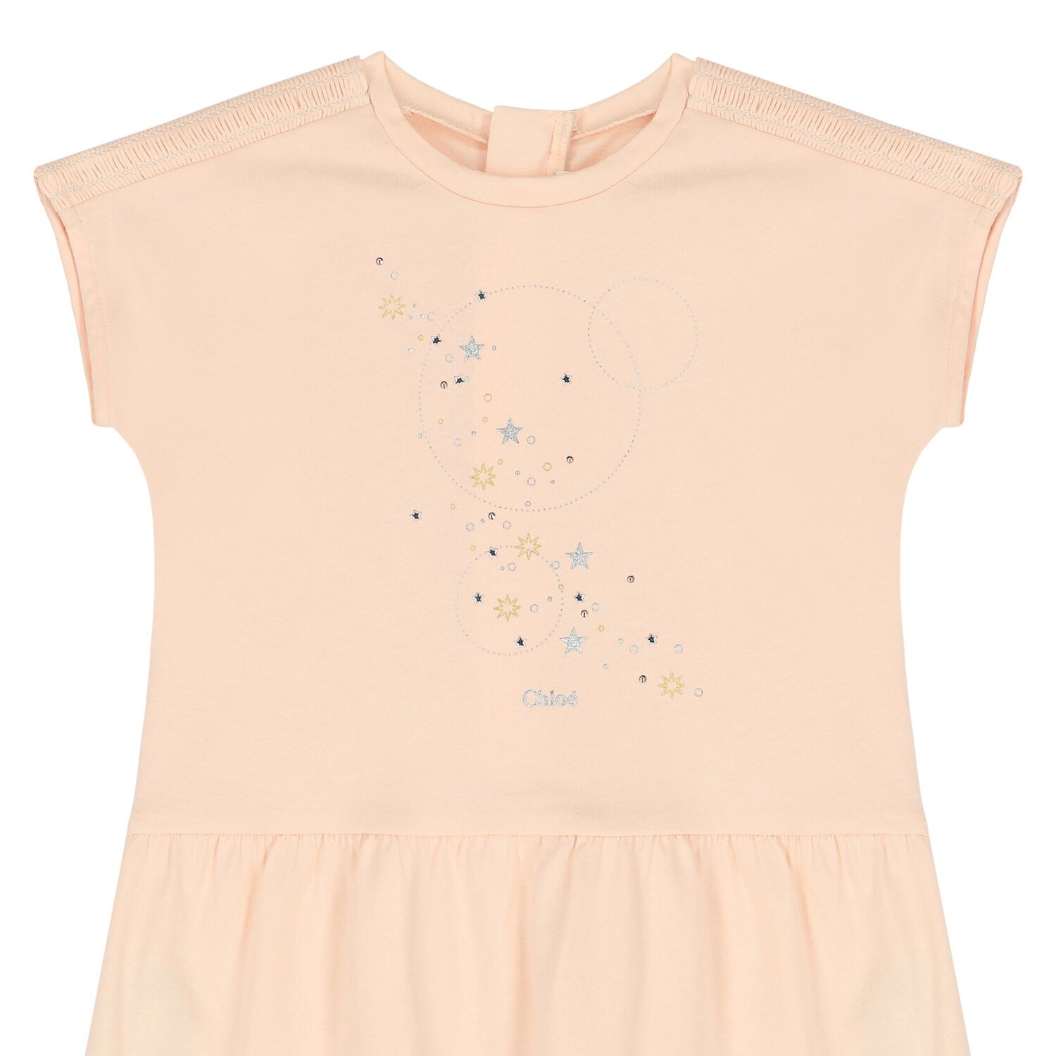 فستان بنات بالشعار باللون الوردي, 1, hi-res image number null