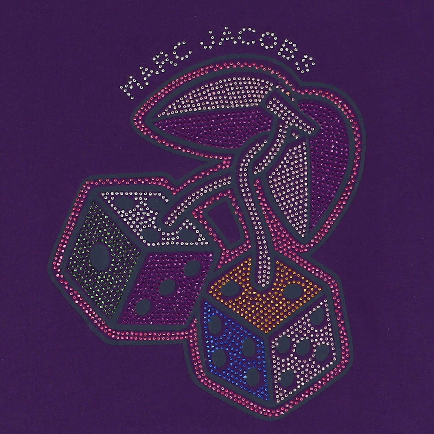 Girls Purple Embellished Logo T-Shirt, 3, hi-res