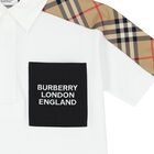 تيشيرت بولو بالشعار باللون الأبيض للأولاد , 1, hi-res