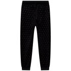Girls Black Logo Embellished Joggers, 1, hi-res