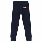 Boys Navy Logo Joggers, 1, hi-res