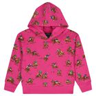 Girls Pink Polo Player Hooded Top, 1, hi-res