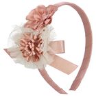 Girls Pink & Ivory Flower Headband, 2, hi-res
