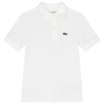 Boys White Logo Polo Shirt
