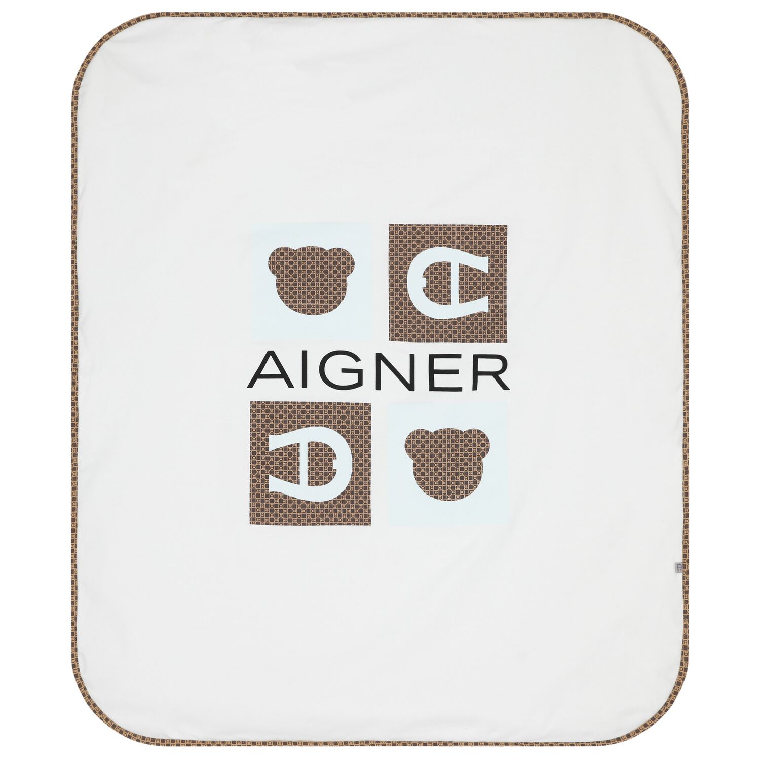 Baby Boys White & Blue Logo Blanket, 1, hi-res