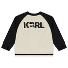 Younger Boys Black, Beige & White Logo Tracksuit Set, 1, hi-res