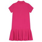 Girls Pink Logo Polo Dress, 1, hi-res