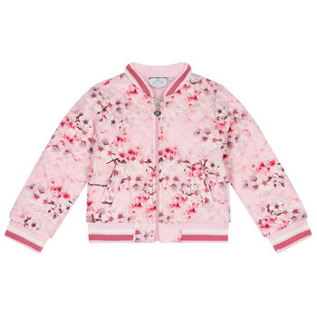 Girls Pink Floral Jacket