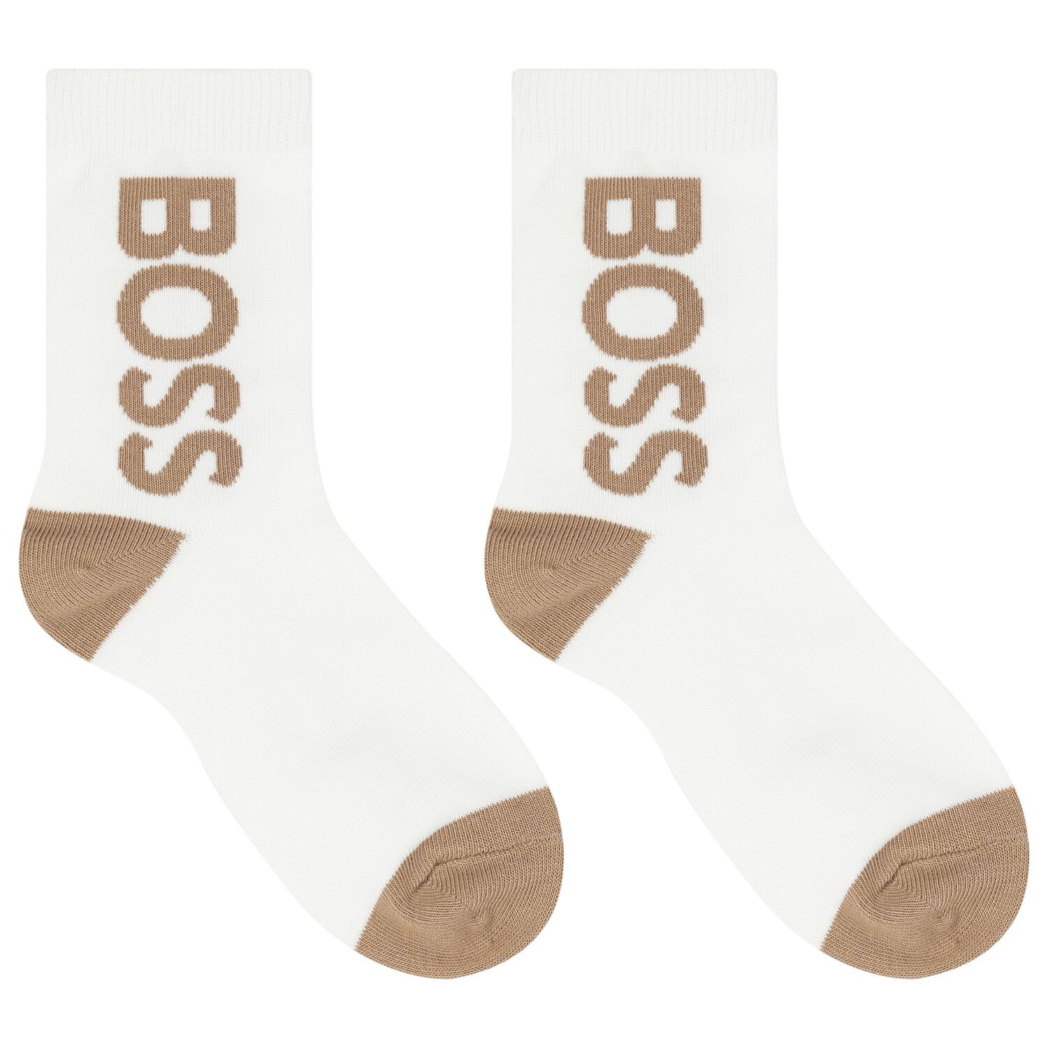 Boys Black & Beige Logo Socks, 1, hi-res image number null