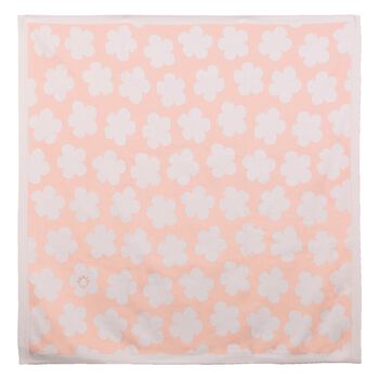 Baby Girls Pink Flower Knitted Blanket