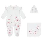 Baby Girls White & Pink Floral Babygrow Set, 1, hi-res