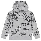 Boys Grey Logo Hooded Top, 1, hi-res