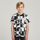 تيشيرت بالشعار باللون الأسود والأبيض, 1, hi-res