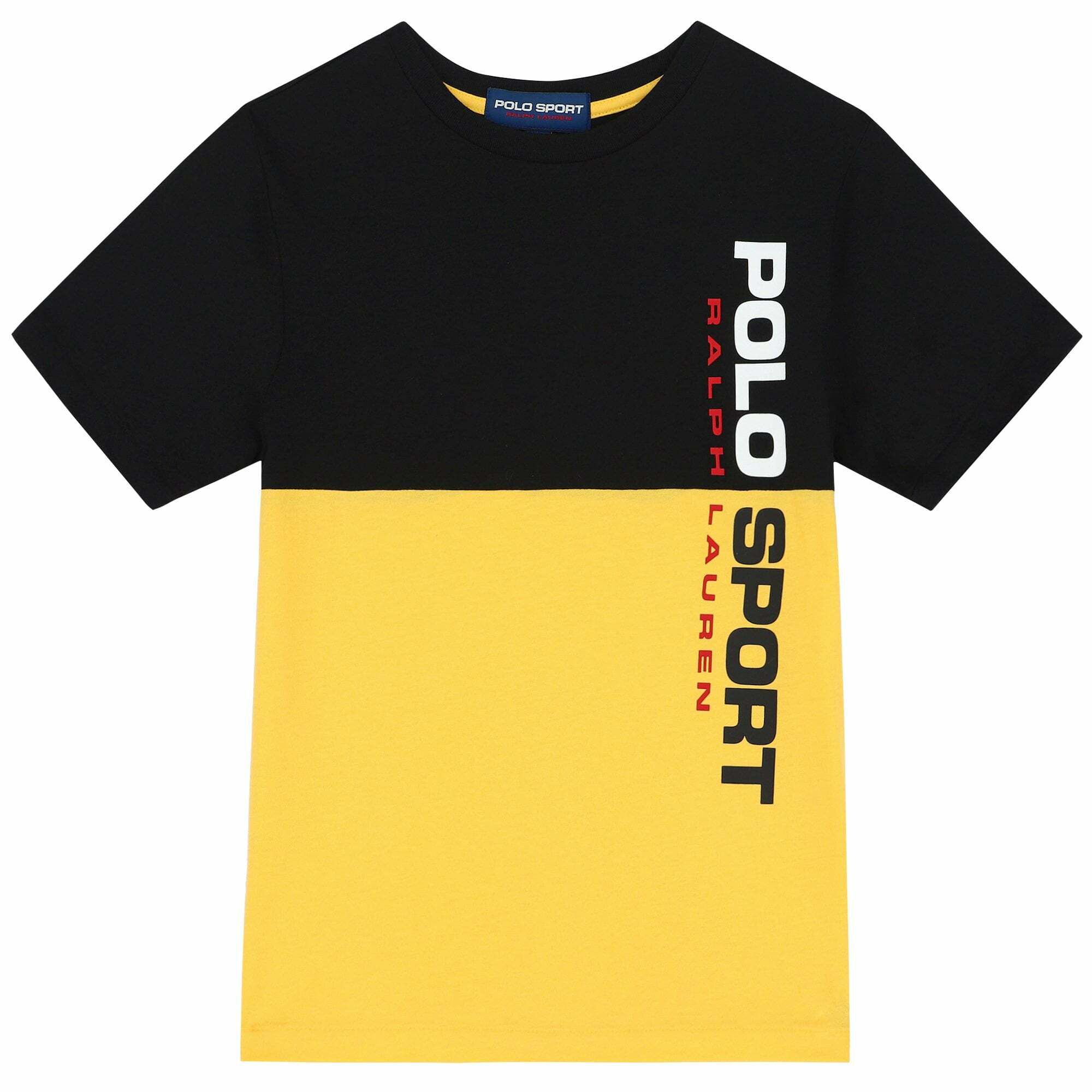 Ralph Lauren Older Boys Yellow Black Logo T Shirt Junior Couture QA