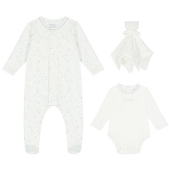 White Babygrow, Bodysuit & Toy Gift Set